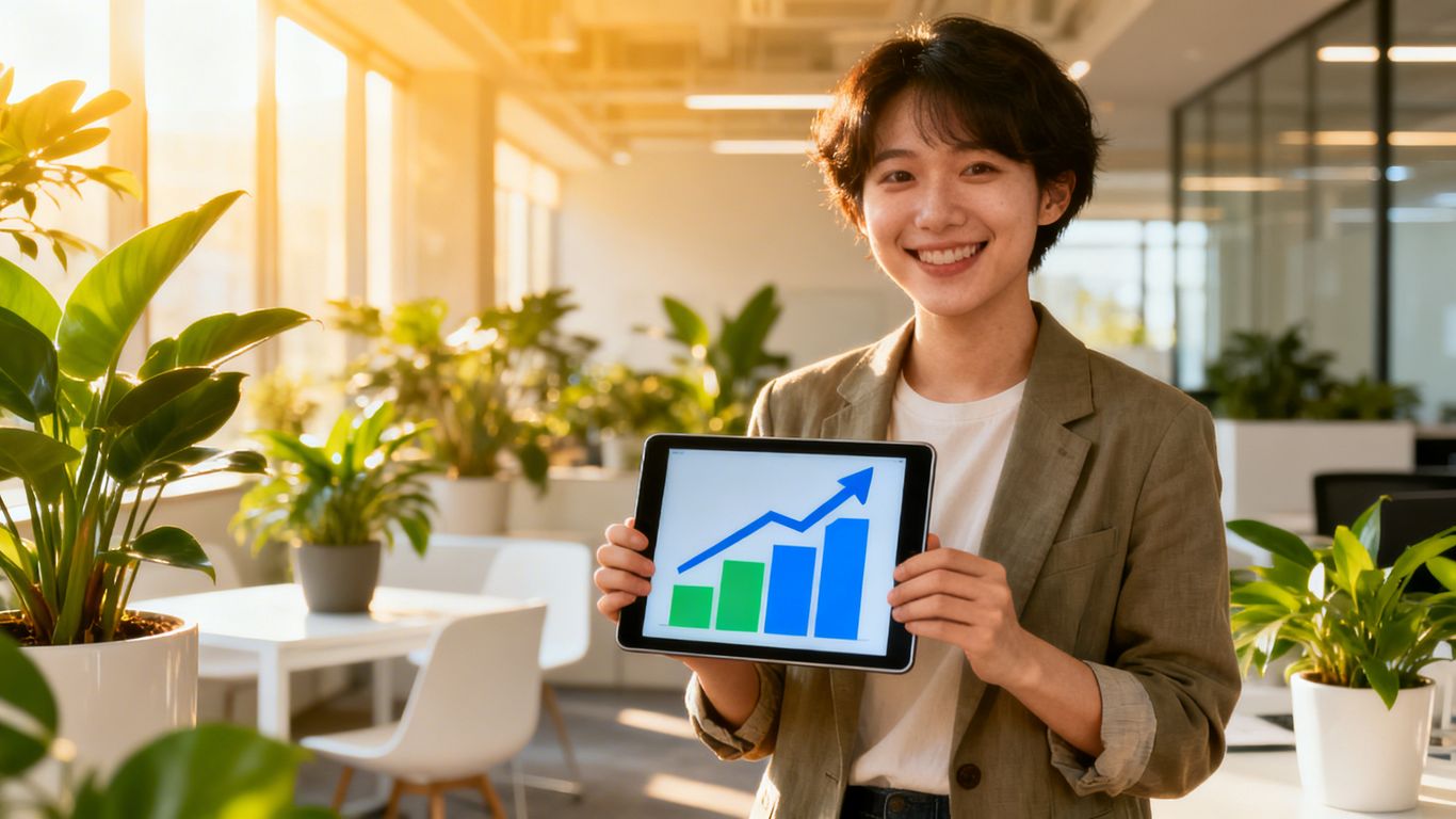 Small business owner achieving growth with SEO tools.