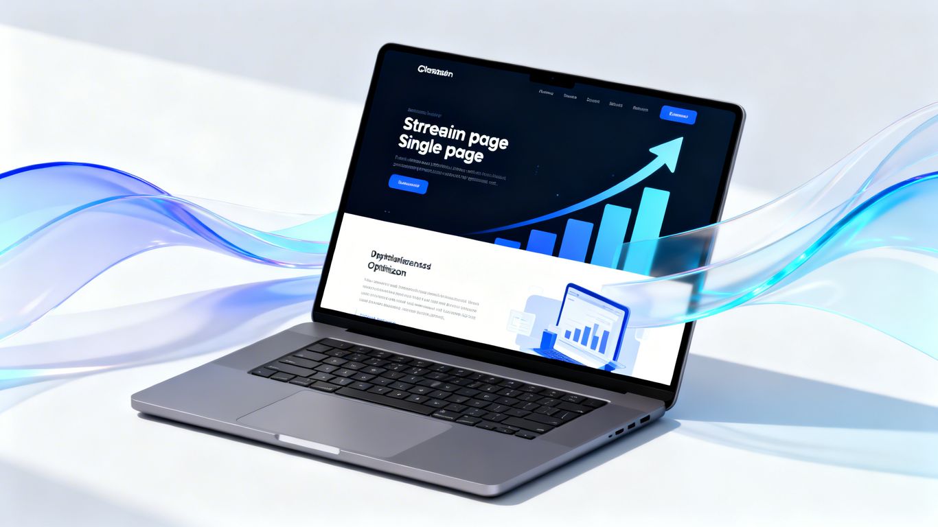 Single page website optimization concept