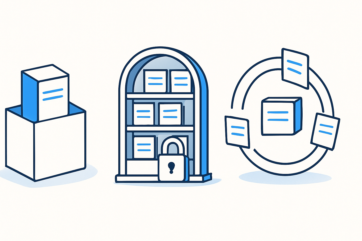 Three owned revenue options: a one-time product, paid library, and membership.